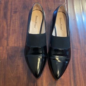 Black genuine leather loafers